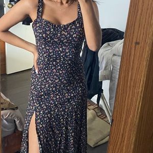Long slit dress floral